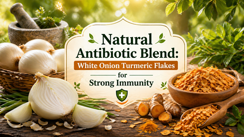 Natural Antibiotic Blend: White Onion Turmeric Flakes for Strong Immunity